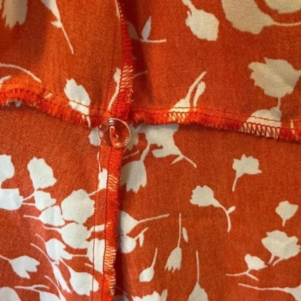 J.Crew Size 10 Orange White Floral A-line Wrap Dress New without tags